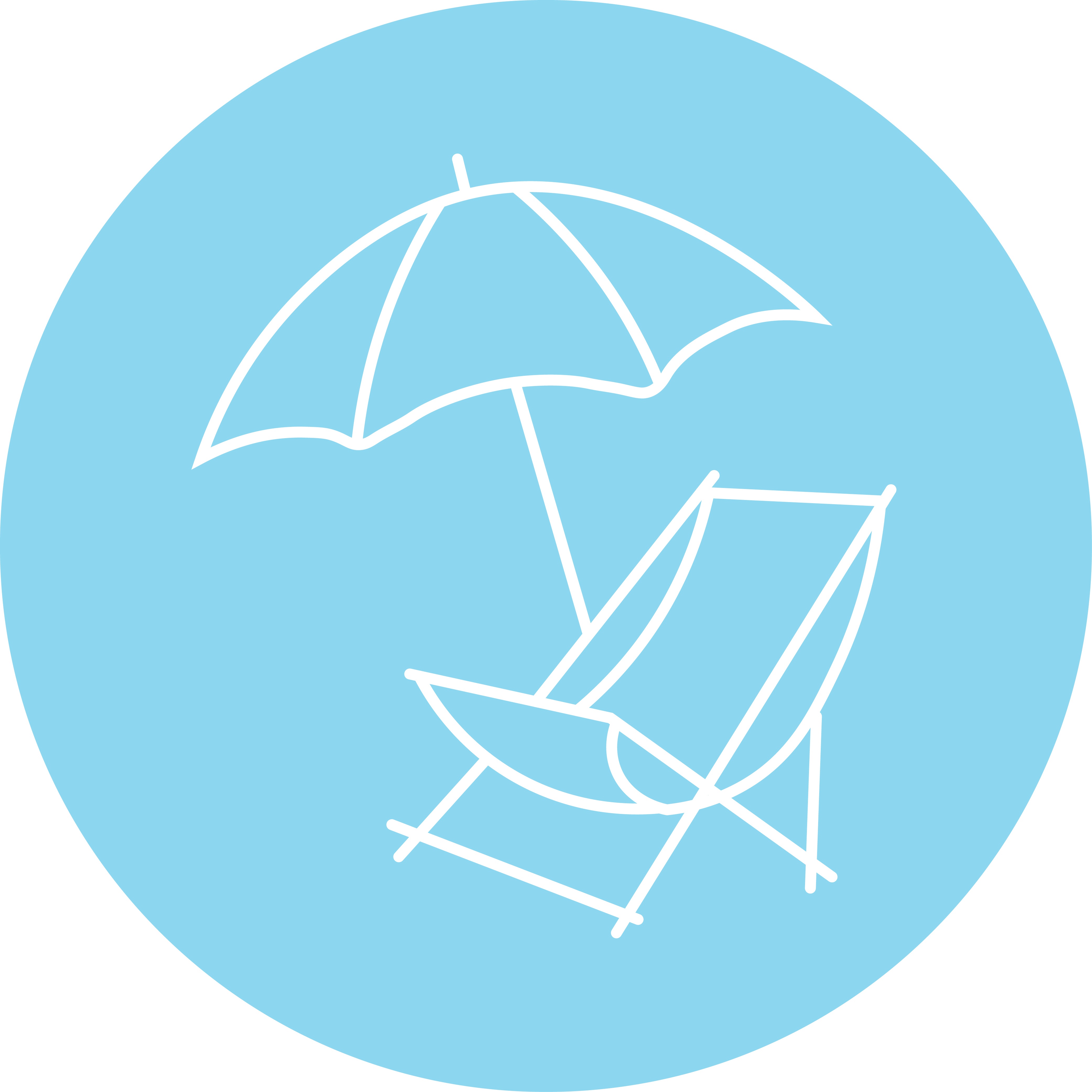 Image symbolique vacances: parasol et chaise-longue
